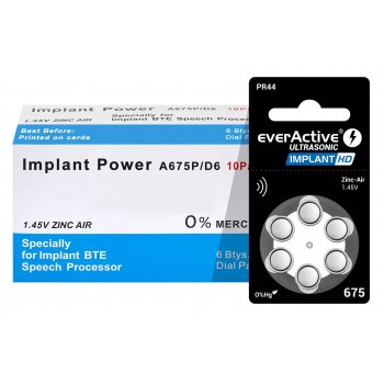 EverActive Ultrasonic 675 Implant PR44 klausos baterijos 60 vnt.
